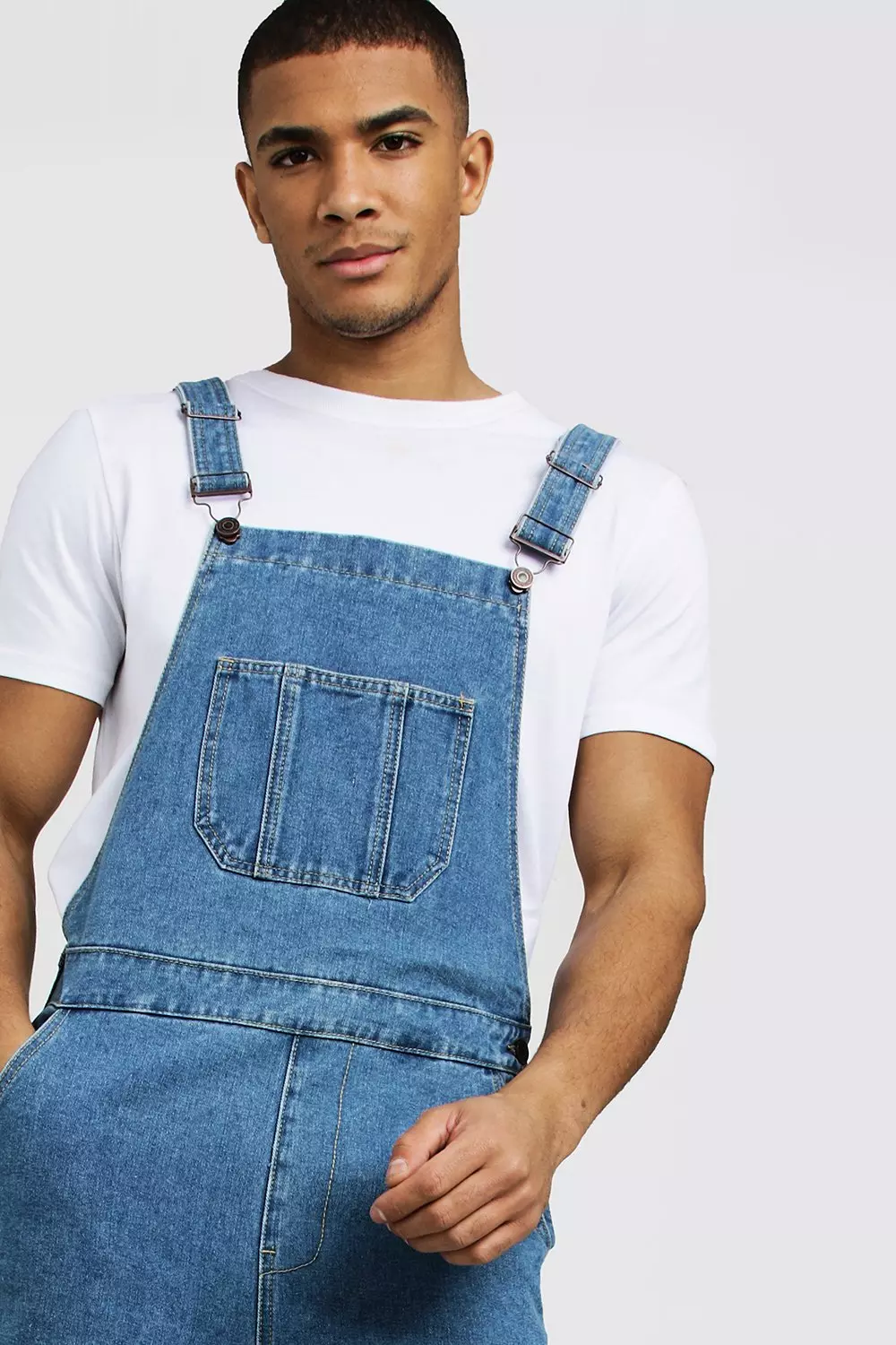 Mens slim store fit denim overalls